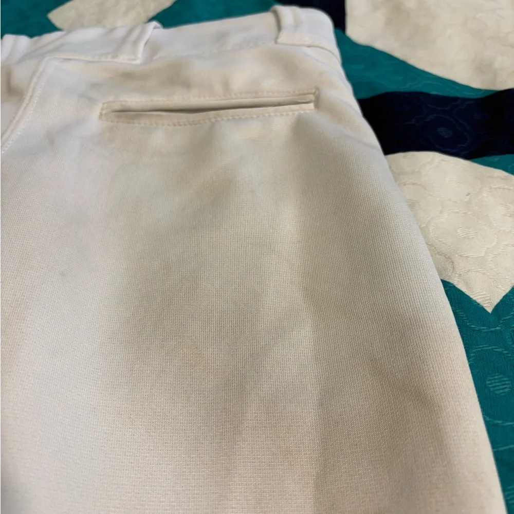 Majestic White Youth Baseball Pants with Black Piping, Size M